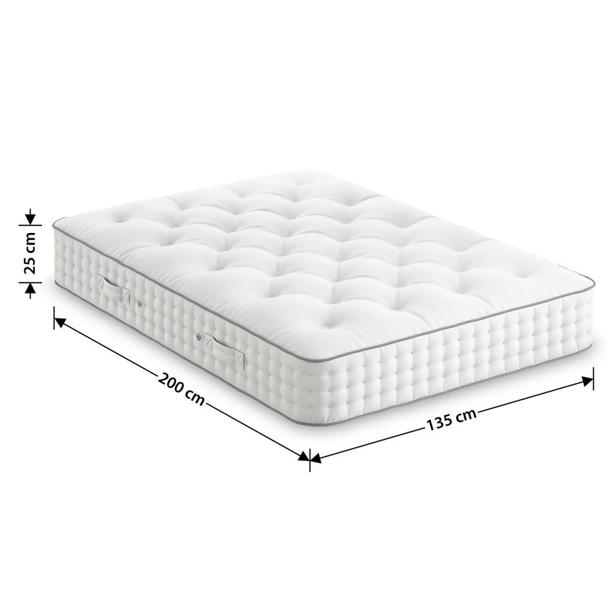 Natural Wool 1500 Pocket Spring Medium Mattress - 5FT - White, White – image 5