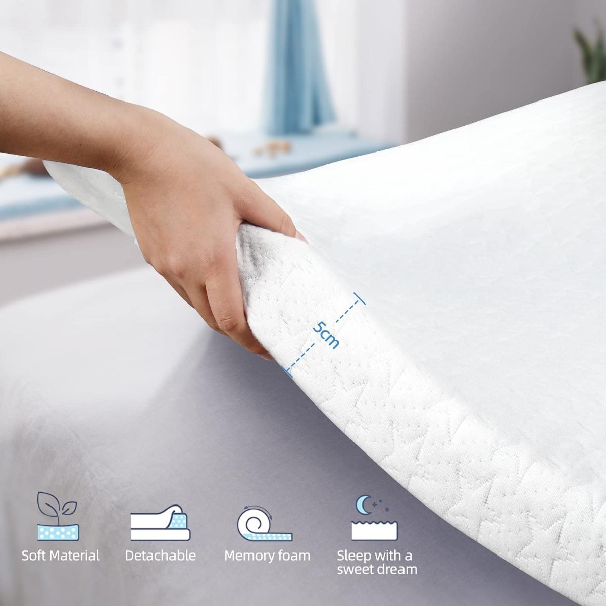 Dual-Layer 2-Inch Memory Foam Mattress Topper - White / King – image 2