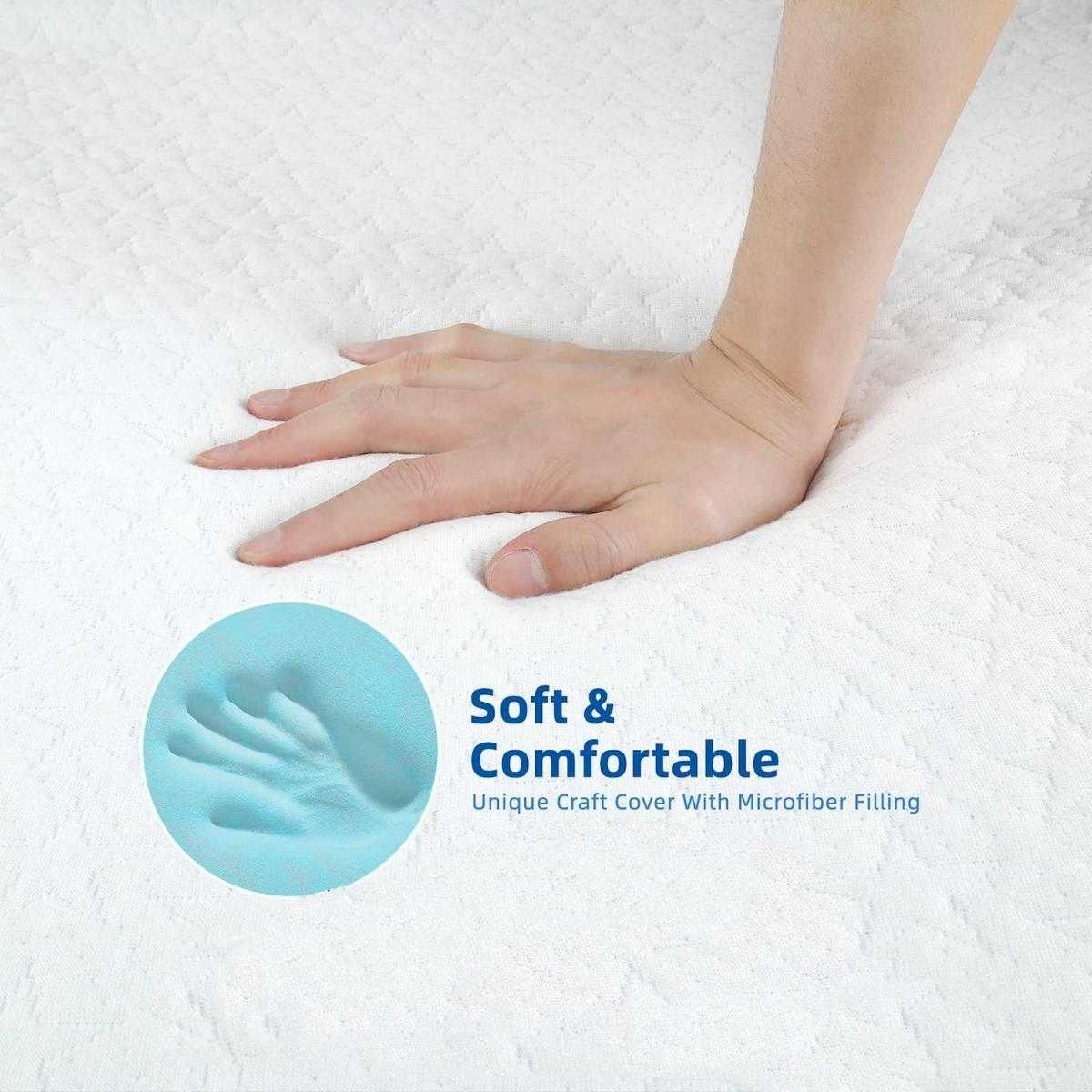 Dual-Layer 2-Inch Memory Foam Mattress Topper - White / King – image 3