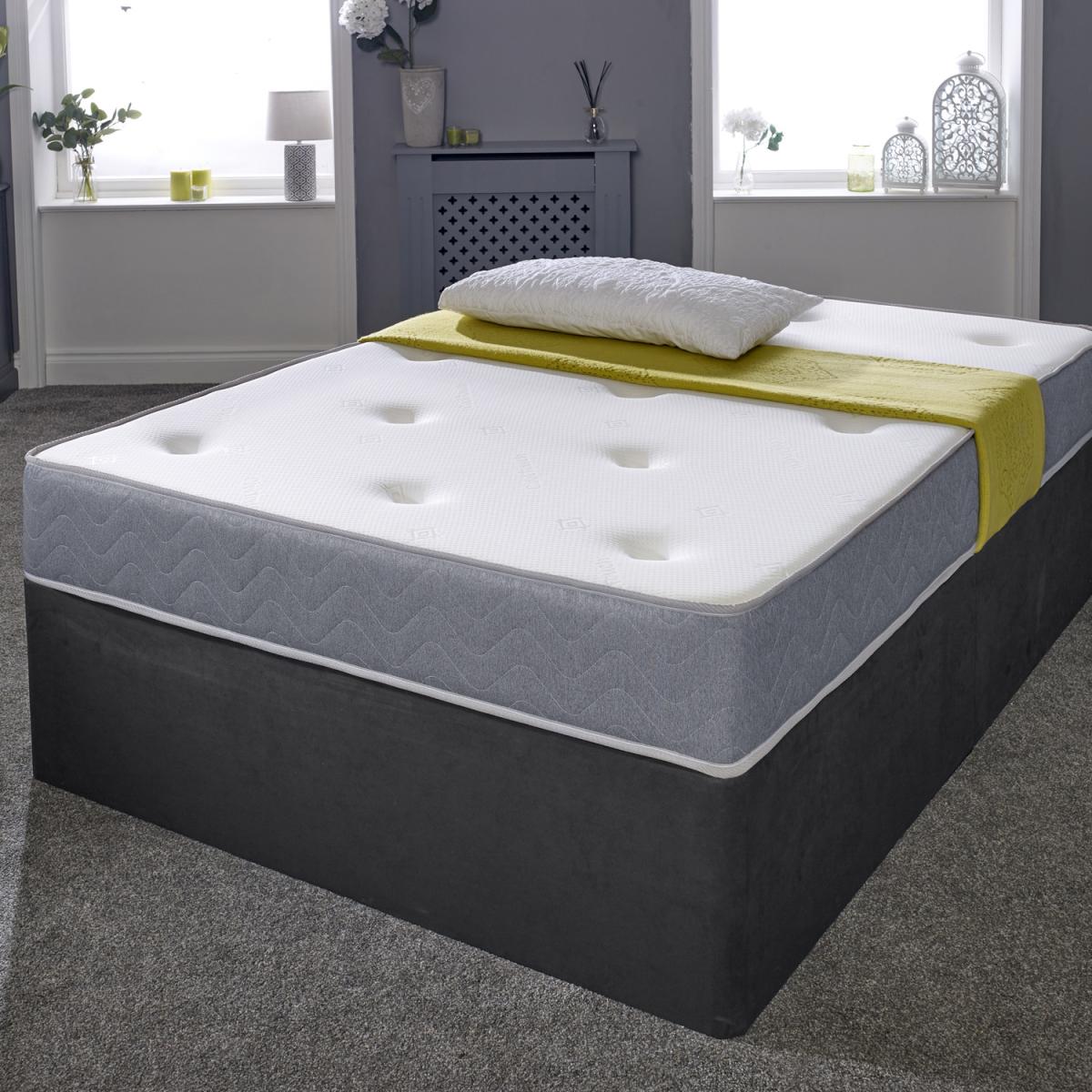The Cooltouch Core Galaxy Grey Border Tufted Foam Free Spring Mattress - White / King – image 3