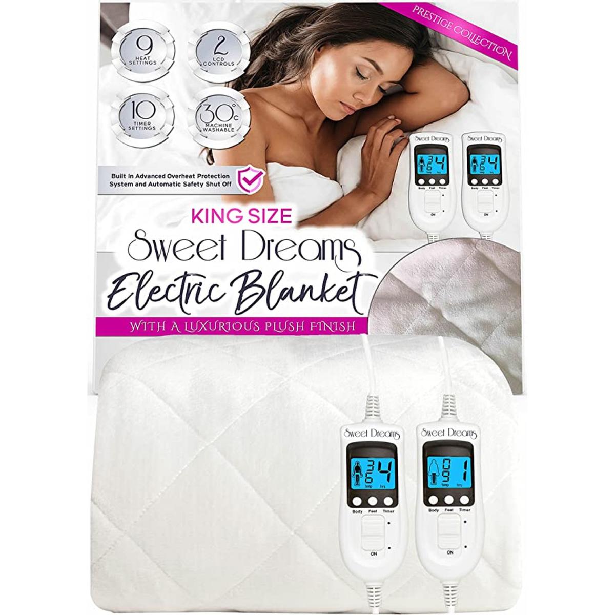 Sweet Dreams Electric Blanket Plush Fleece Heated Mattress - White / King – image 4