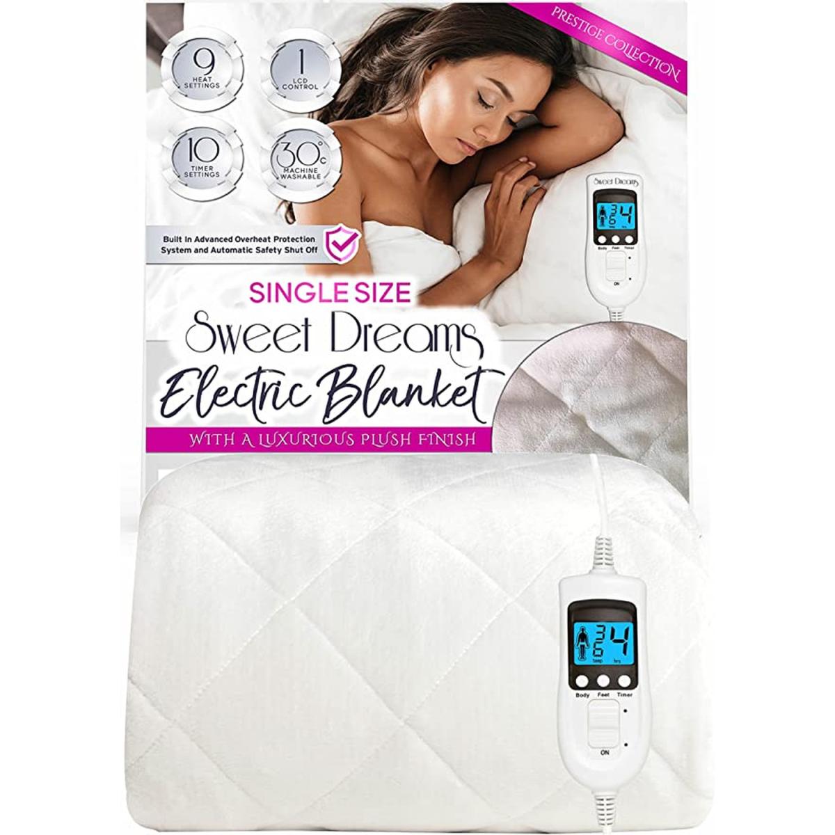 Sweet Dreams Electric Blanket Plush Fleece Heated Mattress - White / King – image 5