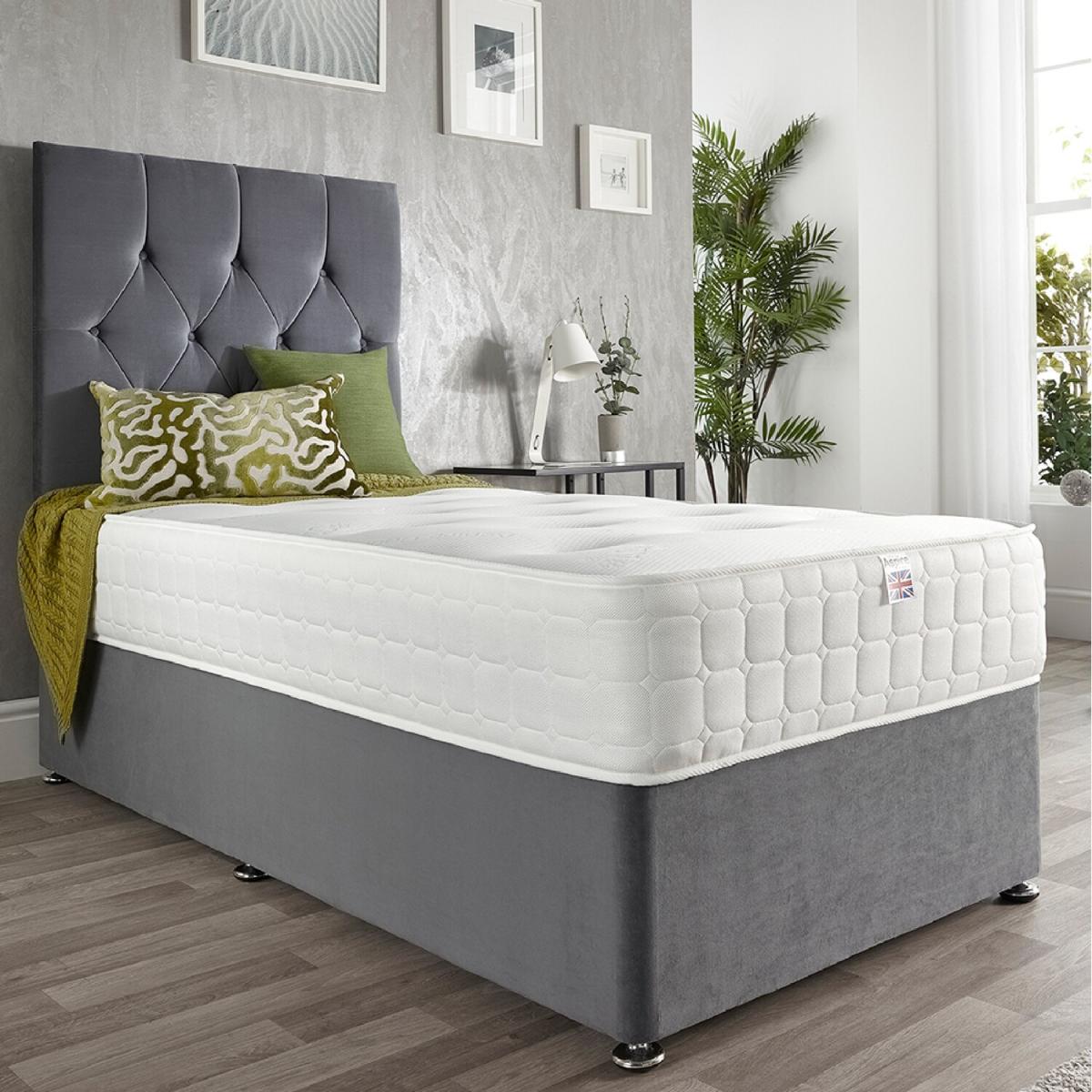 Aspire Cool Touch Classic Bonnell Roll Mattress, Size King - White border and white top panel – image 2