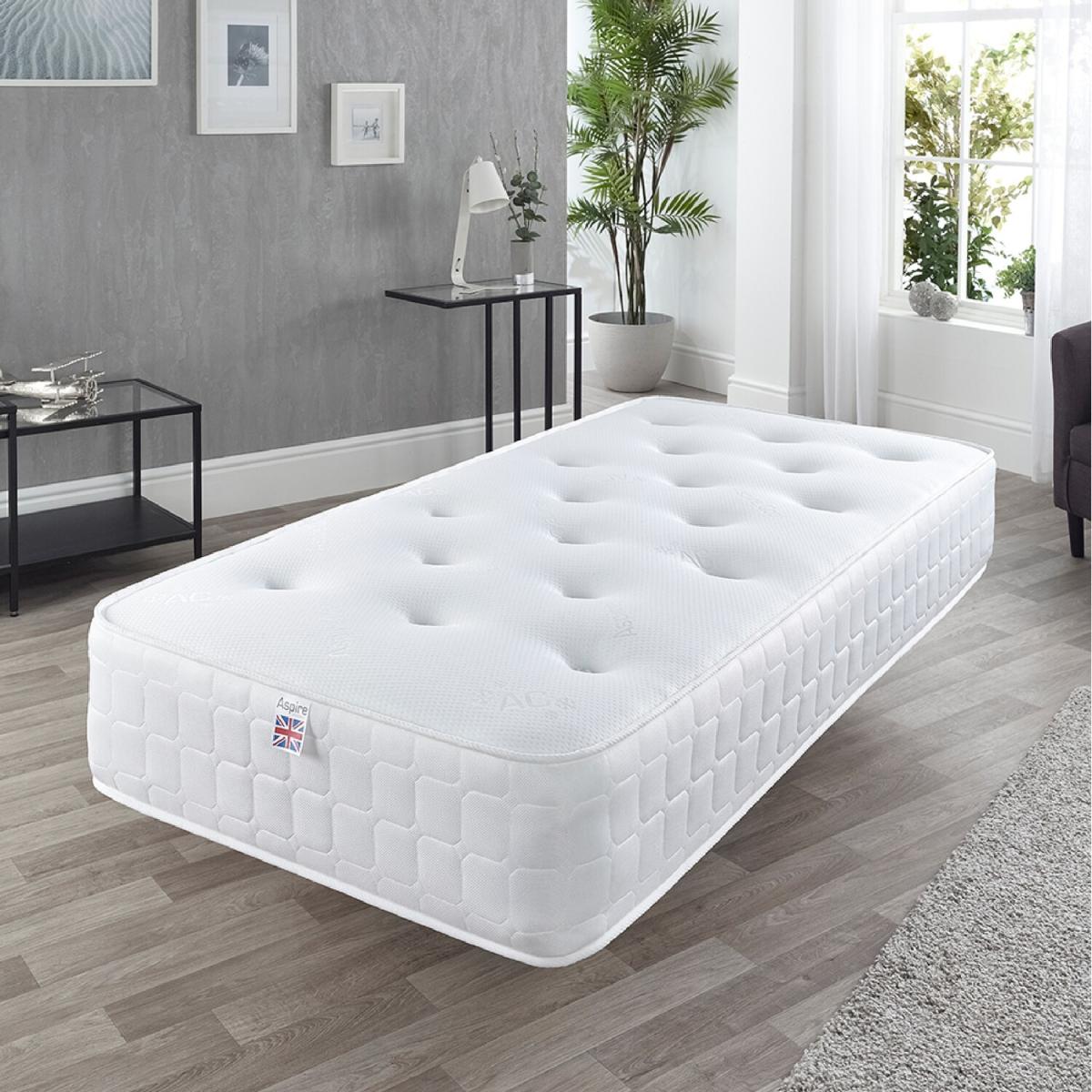 Aspire Cool Touch Classic Bonnell Roll Mattress, Size King - White border and white top panel – image 4