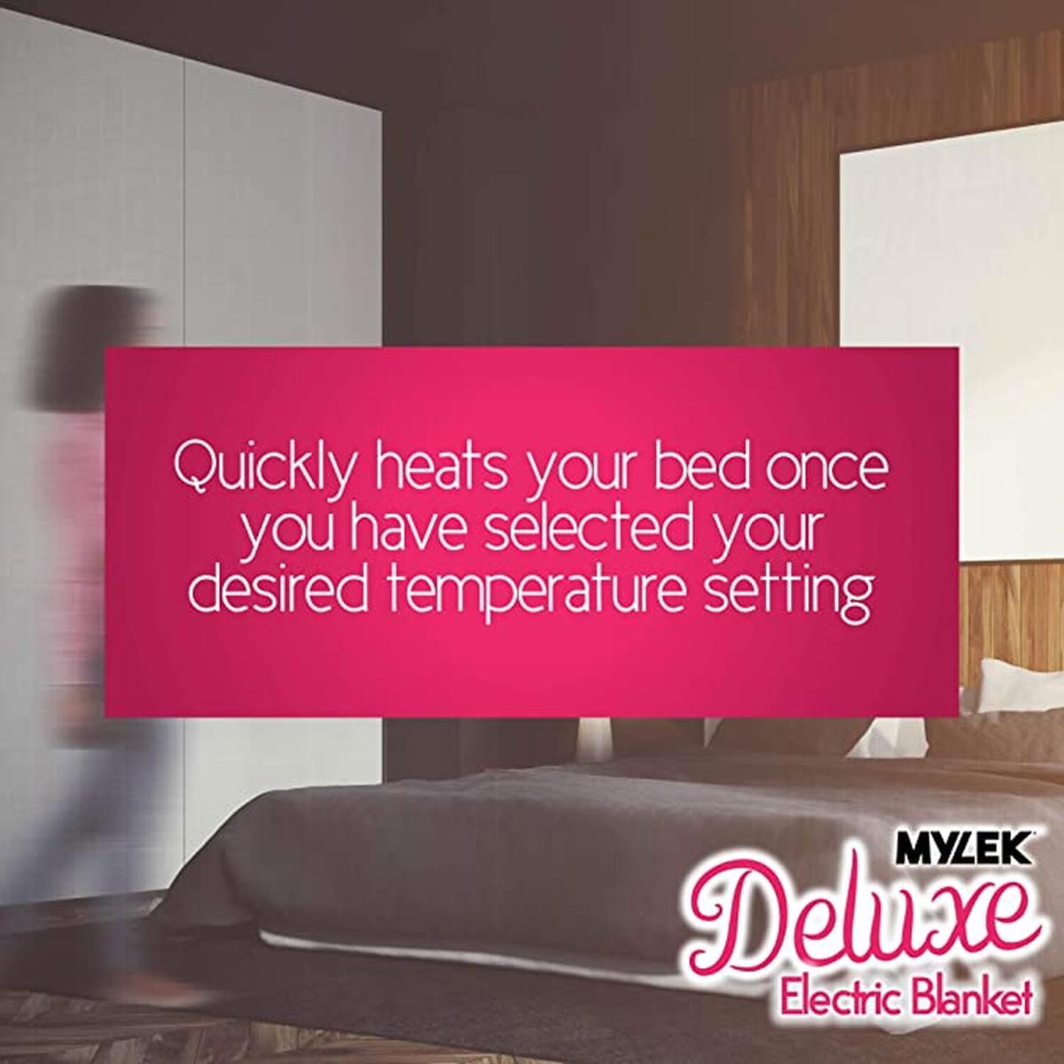 Electric Blanket Heated Mattress Cover Underblanket with Elasticated Skirt - White / King – image 2