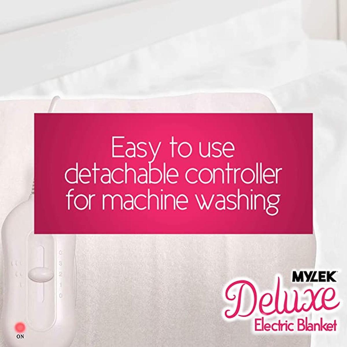Electric Blanket Heated Mattress Cover Underblanket with Elasticated Skirt - White / King – image 5