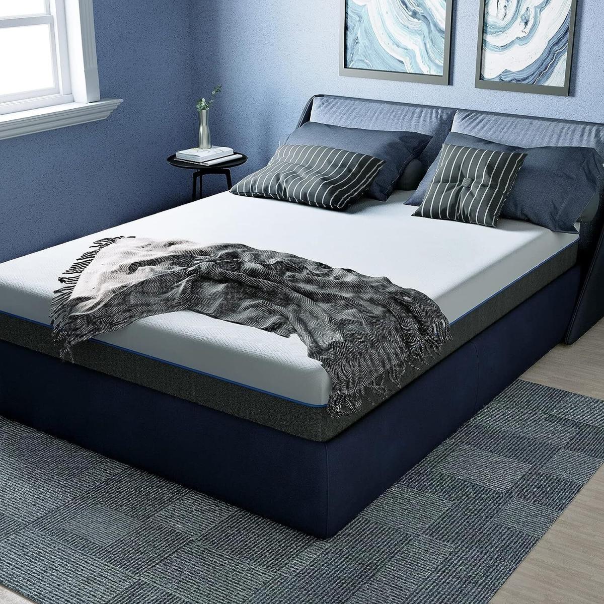 Memory Foam Mattress 8 Inch Mattress with Soft Fabric  - Grey-White / King – image 6