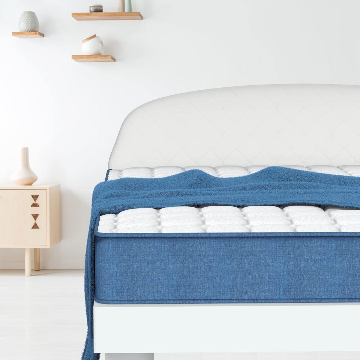 Cooling Gel Memory Foam Mattress - Blue-White / King – image 3