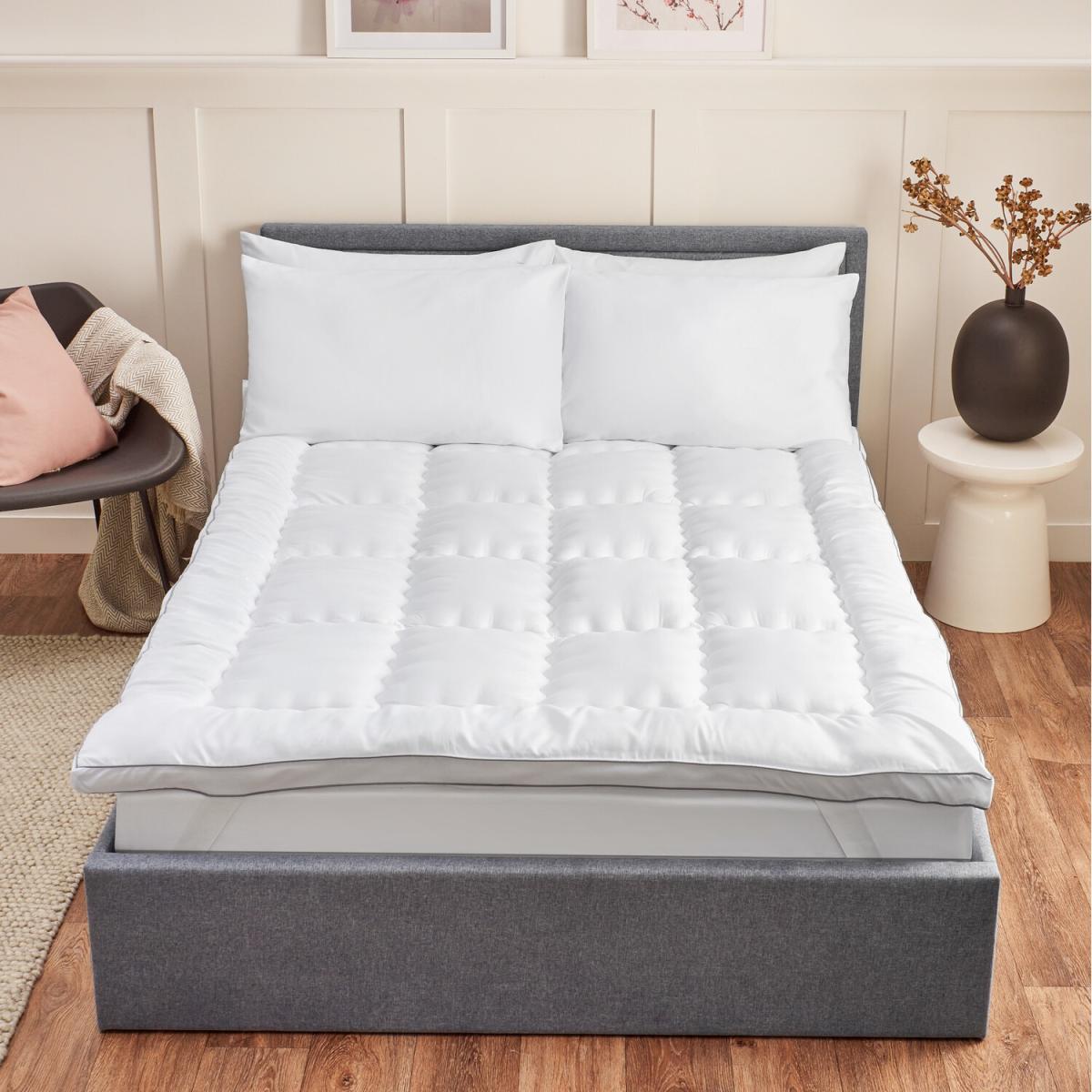 Thick Quilted Mattress Topper - White / King