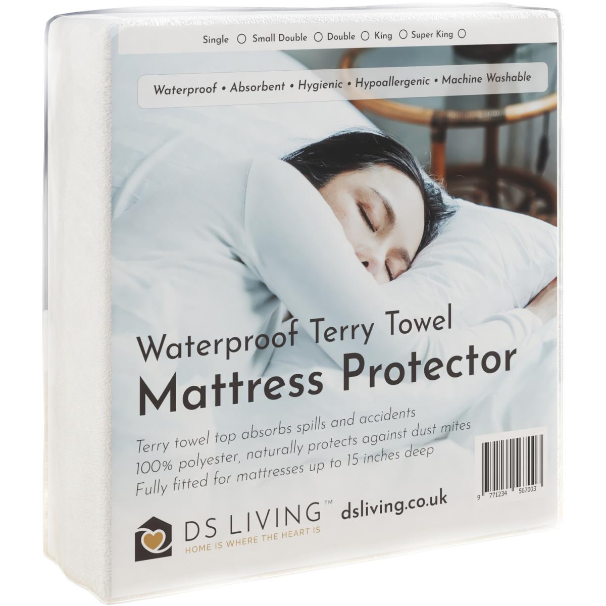 Essential Terry Towel Protective Mattress Cover - White / King – image 2