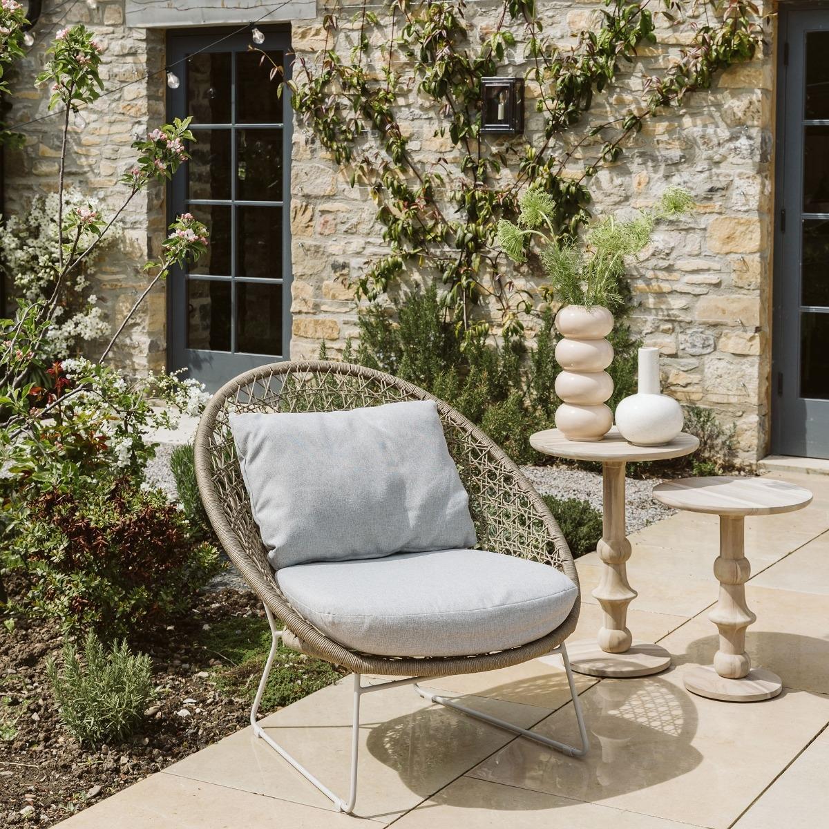 Positano Garden Lamp Table, Aged Teak – image 2