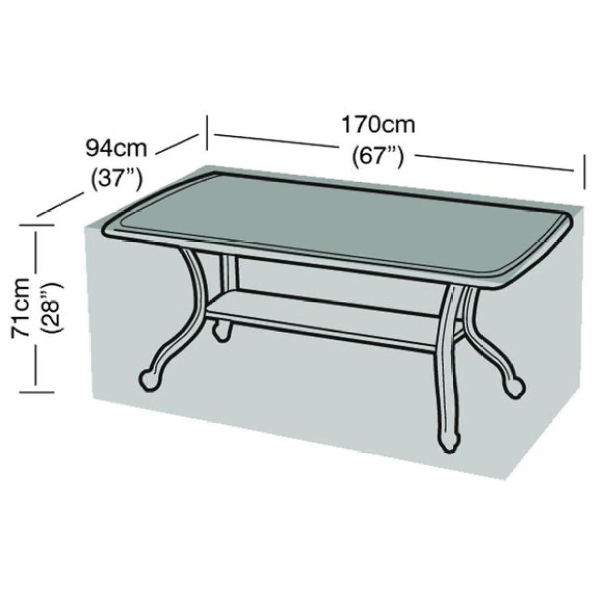 6 Seater Rectangular Garden Table Super Tough Cover – image 2