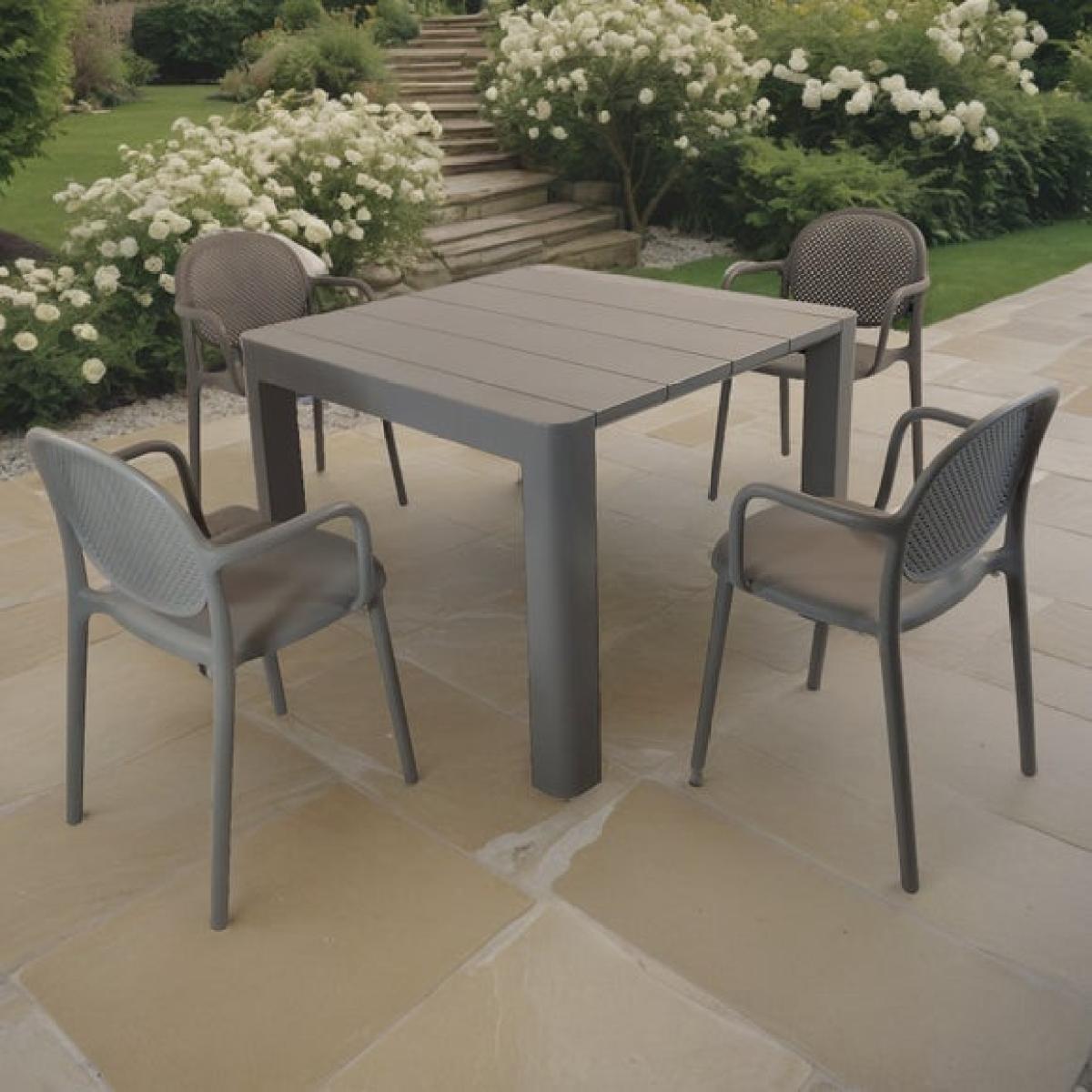 Modura Henrik Square Dining Table with 4 Stina Armchairs – image 2