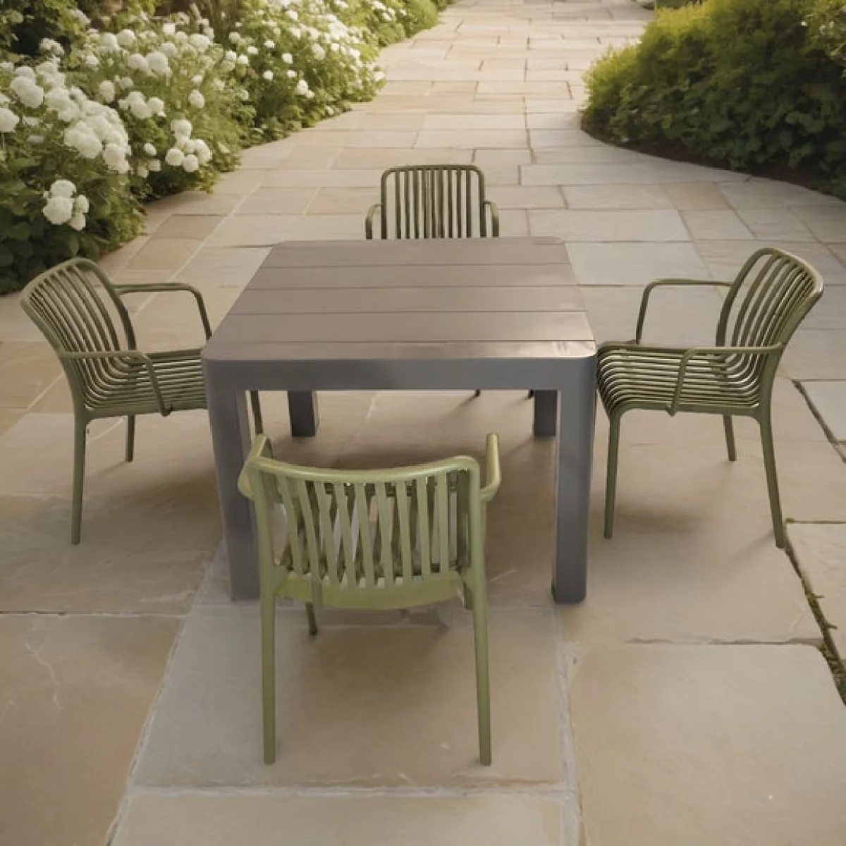 Modura Henrik Square Dining Table with 4 Alma Armchairs – image 2