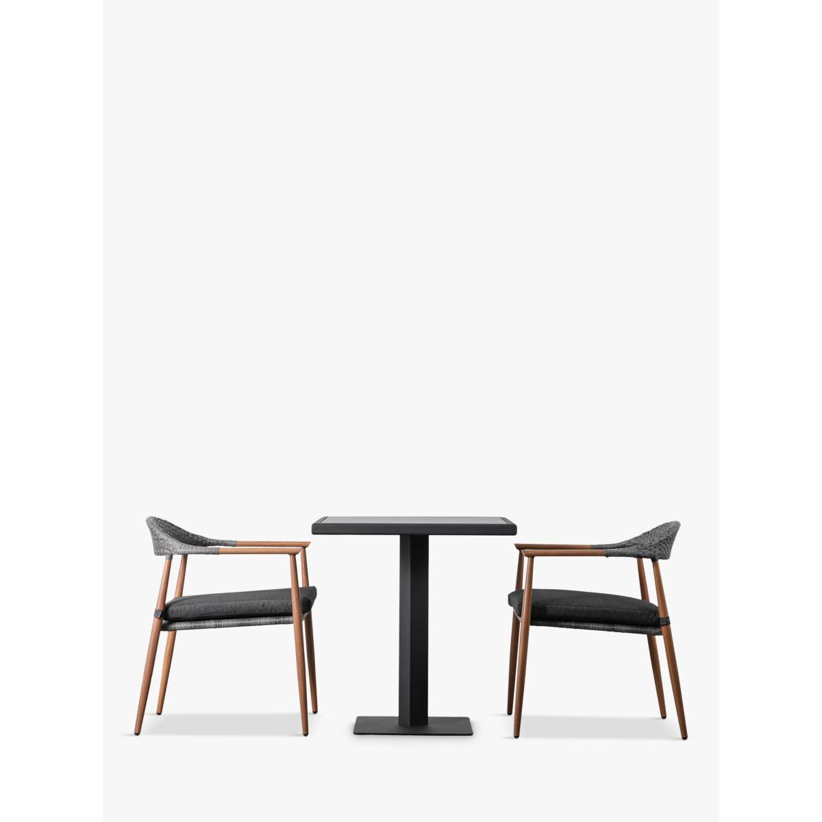 Gallery Direct Braided 2-Seater Garden Bistro Table & Chairs Set, Grey – image 3