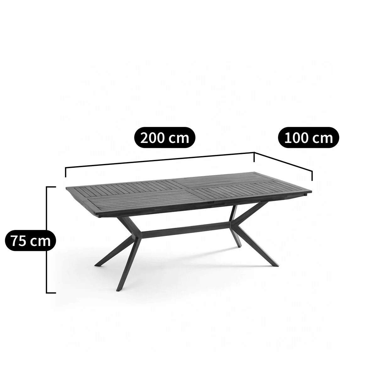 Jakta Rectangular Acacia Garden Table – image 6