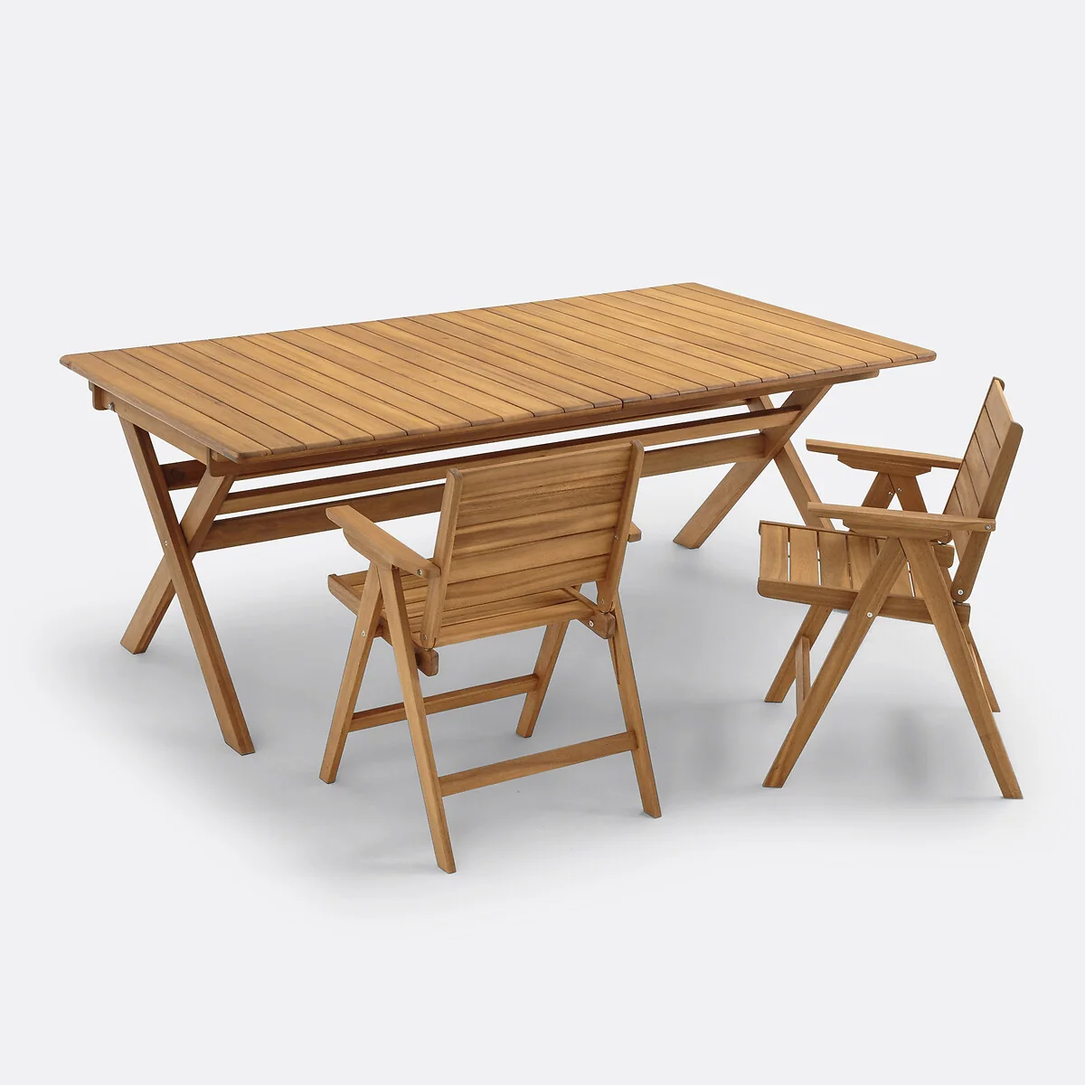 Réalto Acacia Folding Garden Table with 2 Extensions – image 4