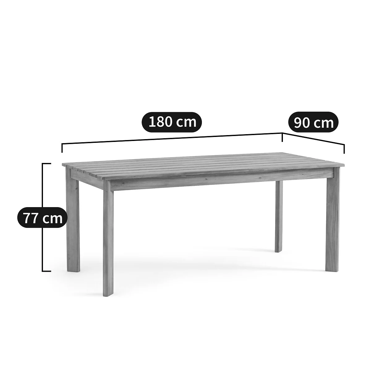Lia Rectangular Acacia Garden Dining Table (Seats 6-8) – image 6