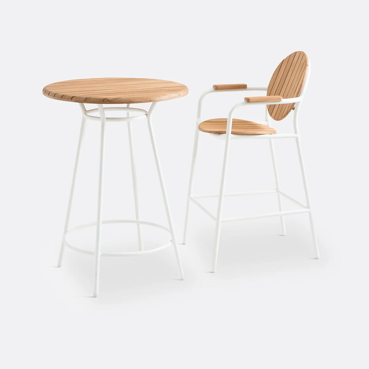 Chassagne Teak & Aluminium Garden Bar Table – image 5