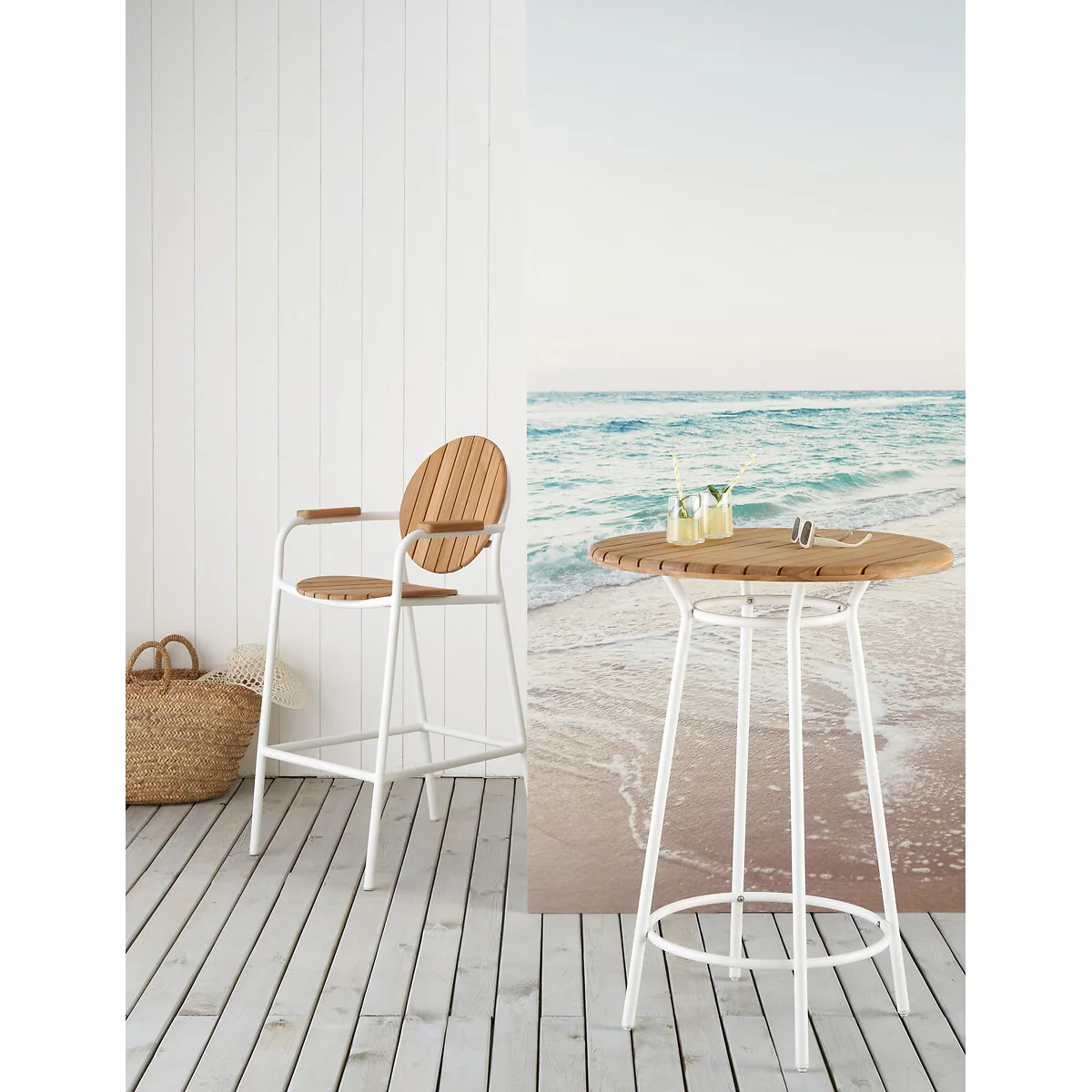 Chassagne Teak & Aluminium Garden Bar Table – image 6
