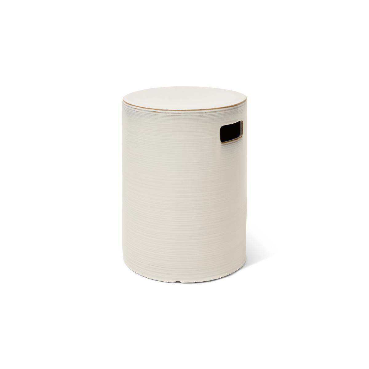 Sacha Garden Stool, White Reactive Glaze – image 3