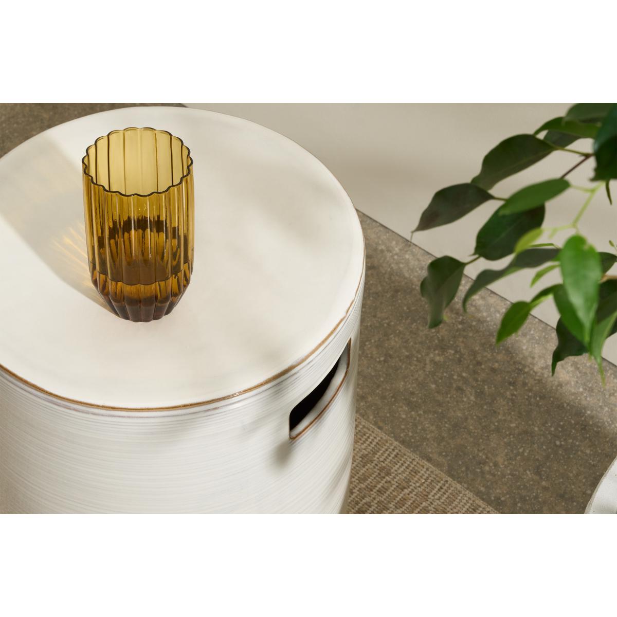 Sacha Garden Stool, White Reactive Glaze – image 5