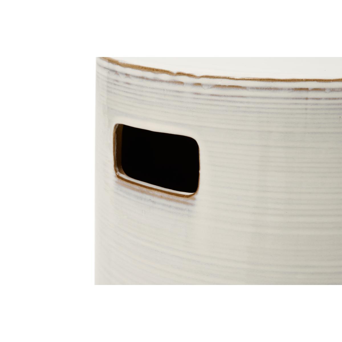 Sacha Garden Stool, White Reactive Glaze – image 6