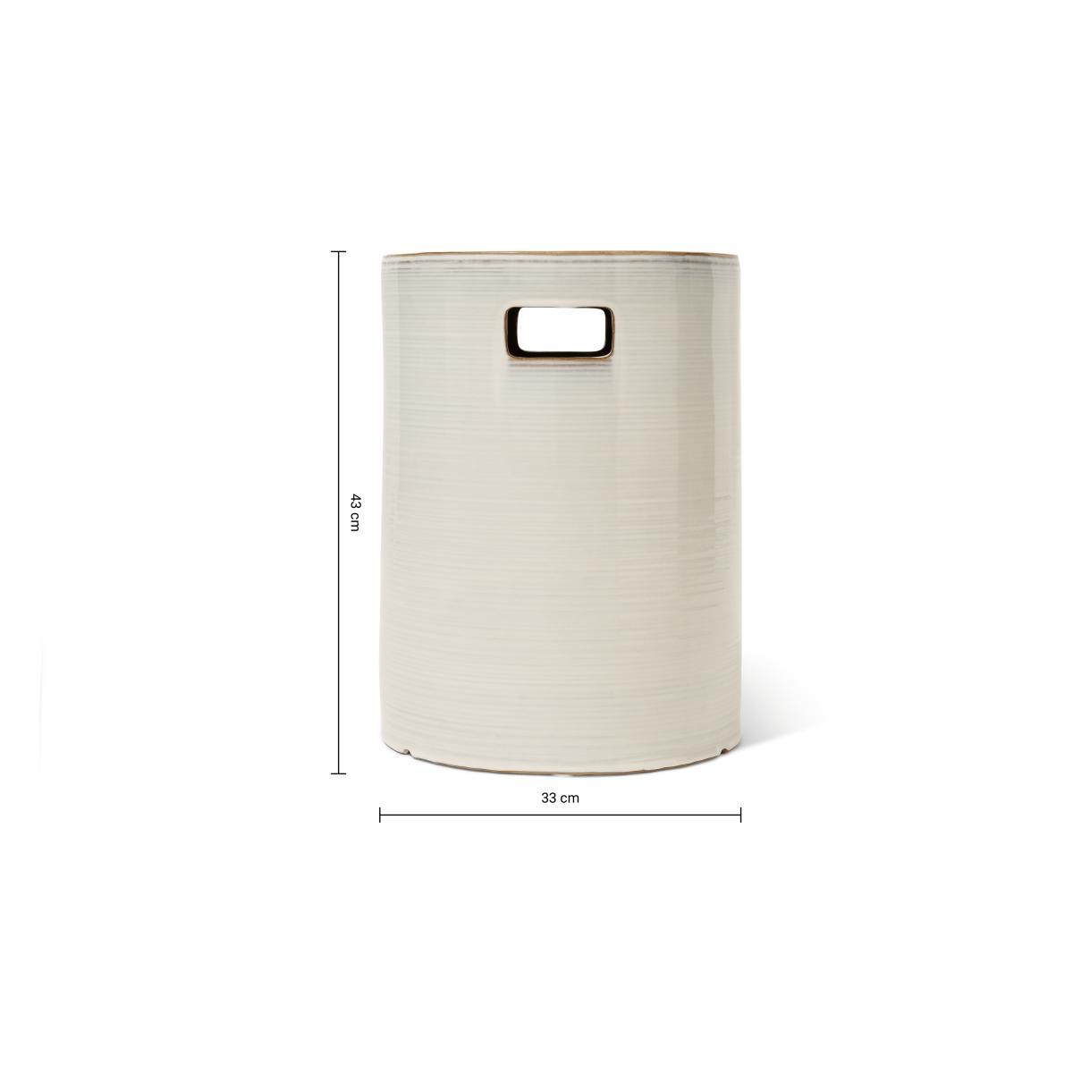 Sacha Garden Stool, White Reactive Glaze – image 8