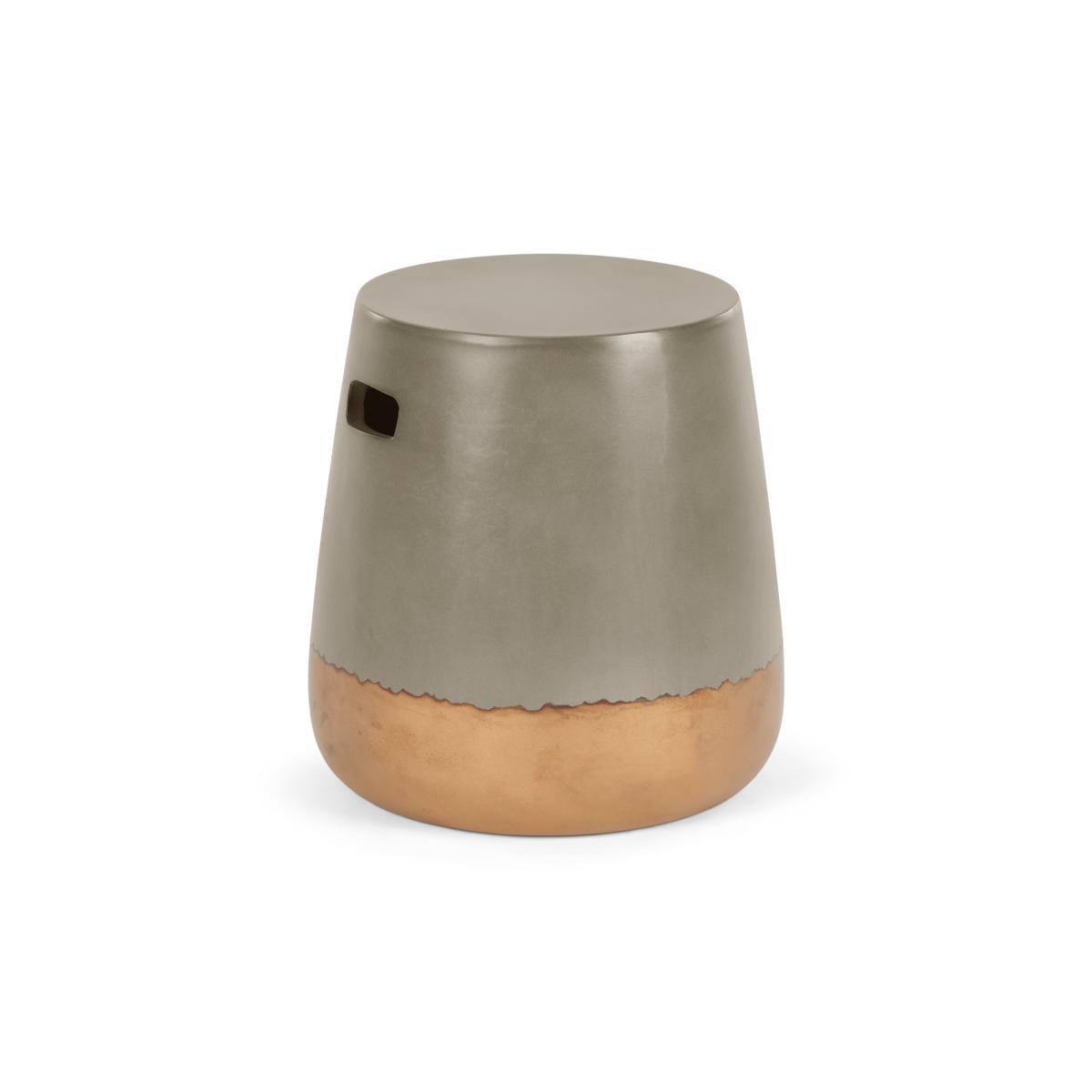Edson Garden Stool, Gold and Grey – image 2