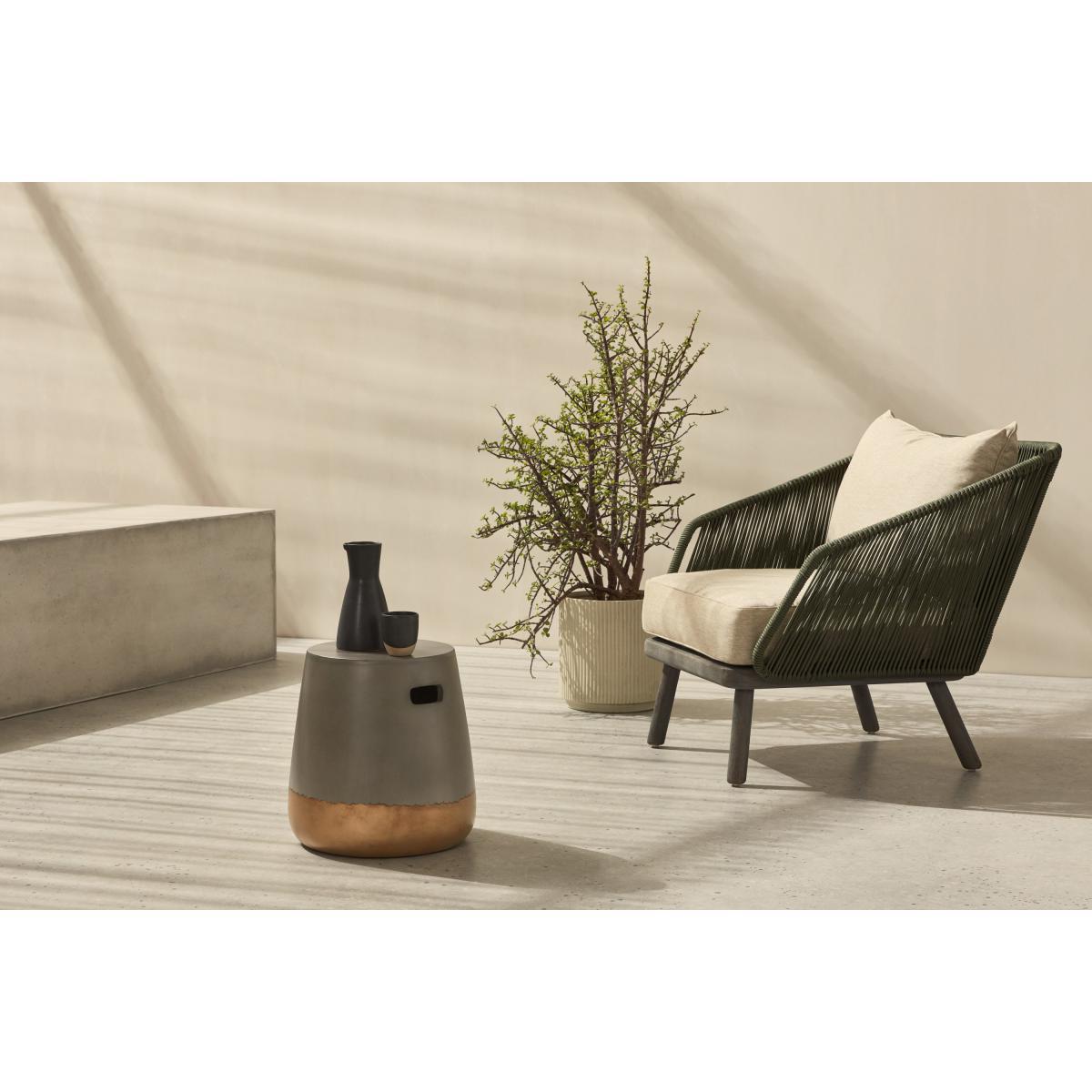 Edson Garden Stool, Gold and Grey – image 3