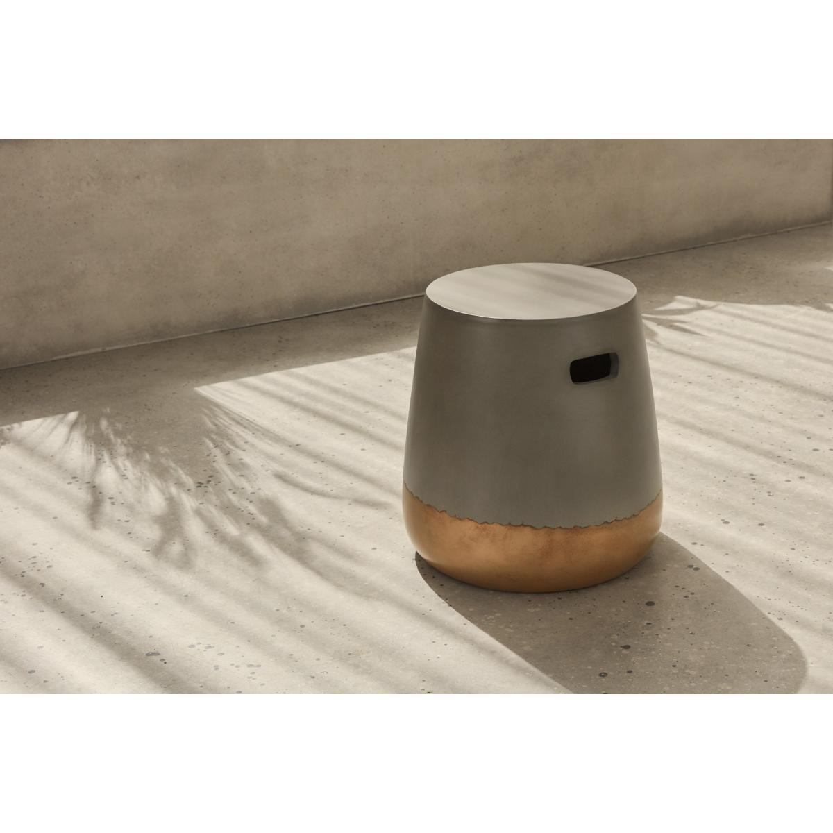 Edson Garden Stool, Gold and Grey – image 4
