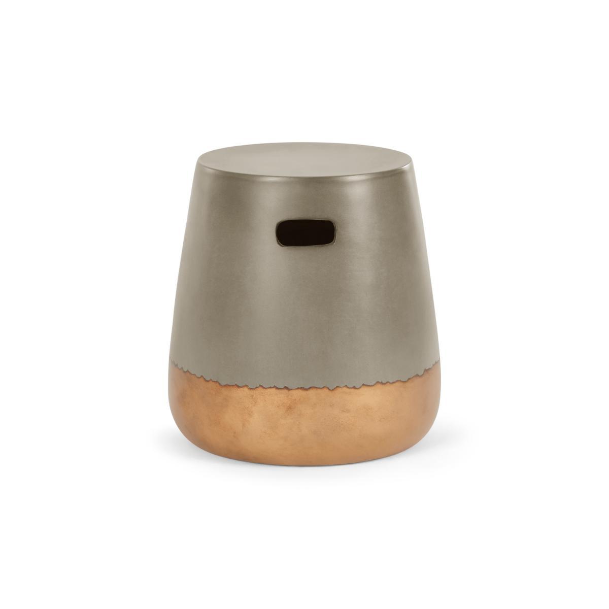 Edson Garden Stool, Gold and Grey – image 5