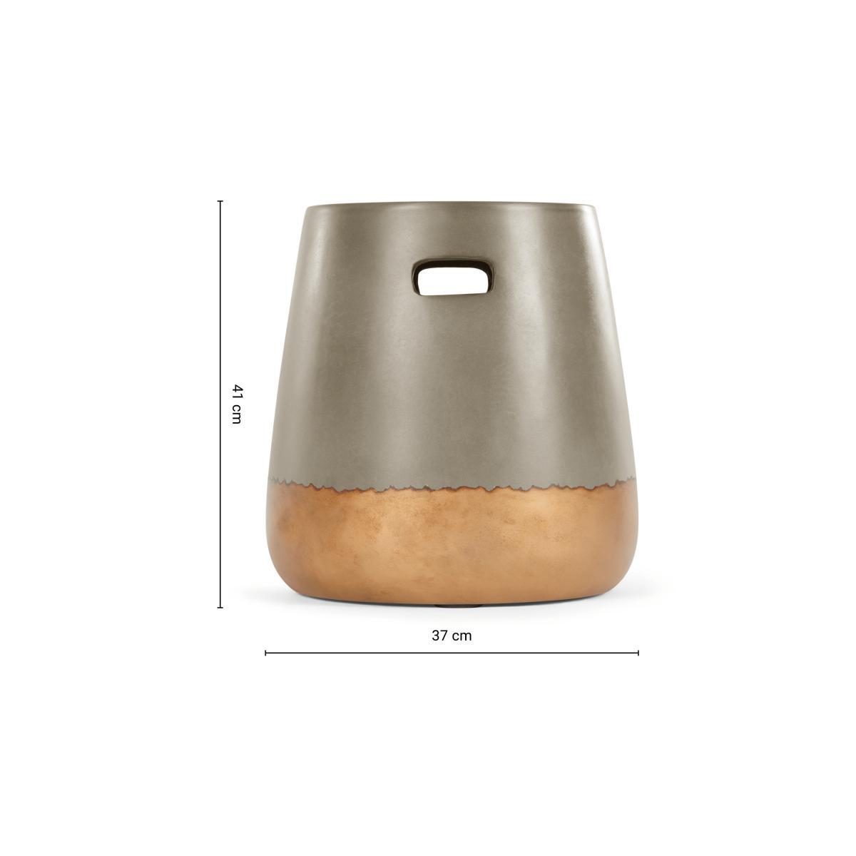 Edson Garden Stool, Gold and Grey – image 8