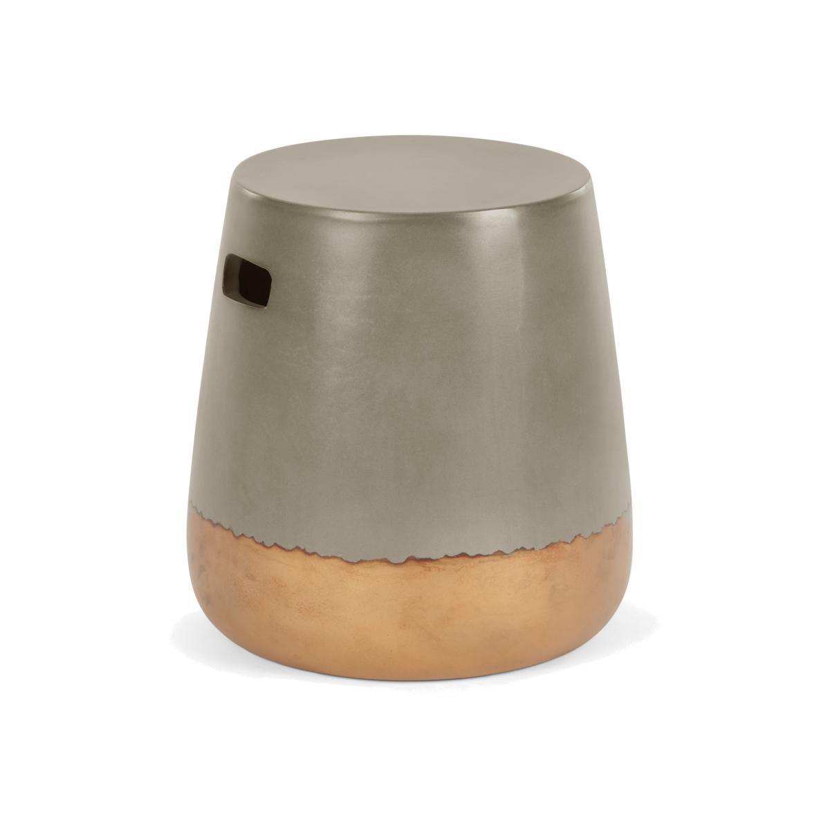Edson Garden Stool, Gold and Grey – image 1