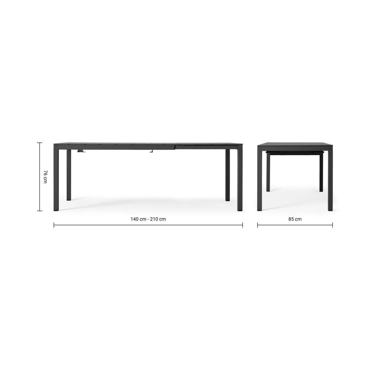Nardi 6-8 Seat Extending Dining Table, Dark Grey Aluminium – image 11