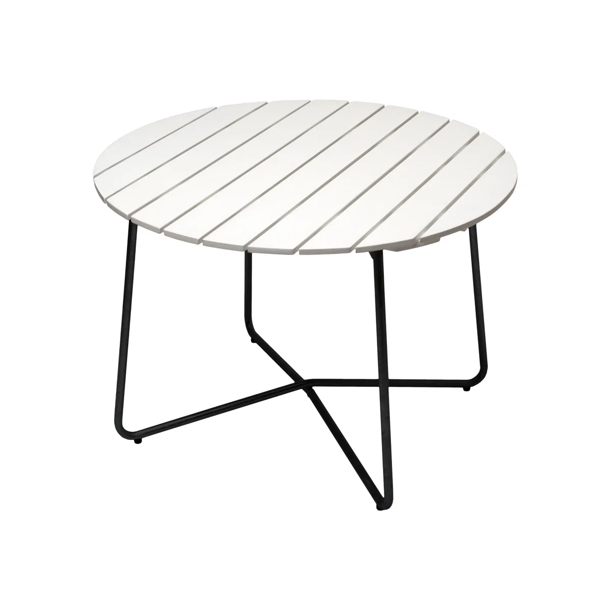 Grythyttan Stålmöbler 9A dining table White lacquered oak-black Ø100 cm