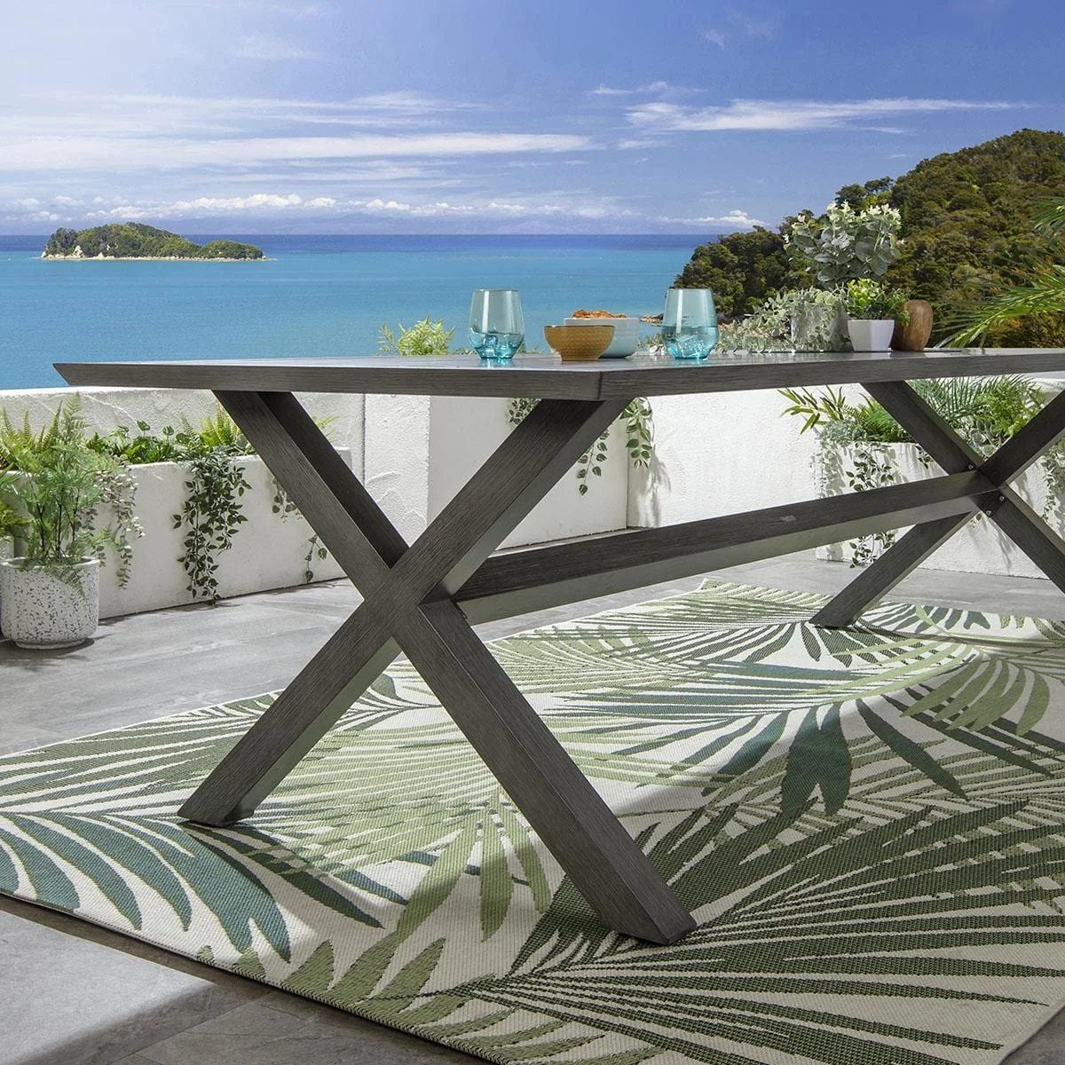 ExDisplay Star 10 Seater Outdoor Garden Dining Table Grey Wood Effect 260cm – image 5