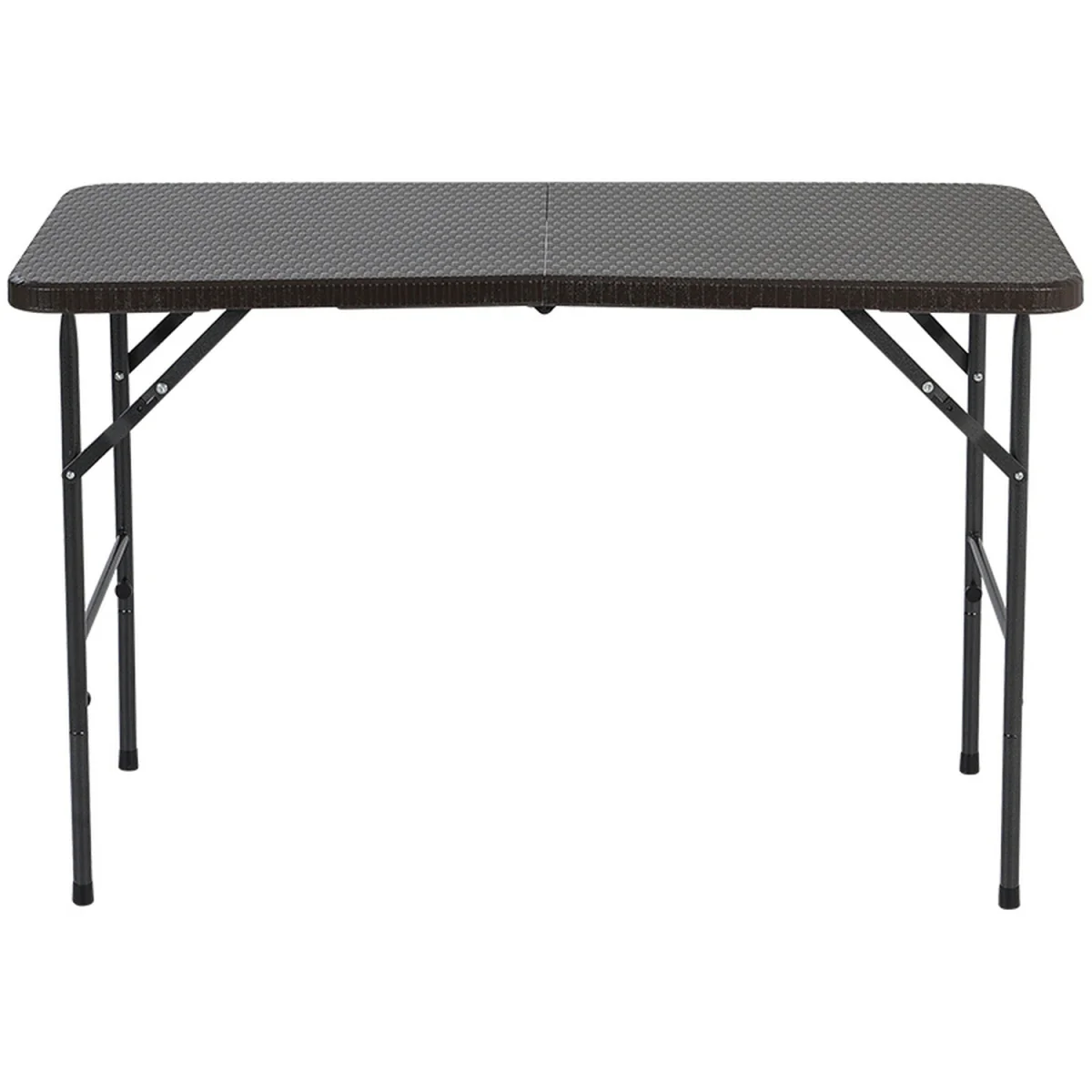 Foldable Beer Dining Table Garden Camping Rattan Effect - Brown / 60cm – image 13