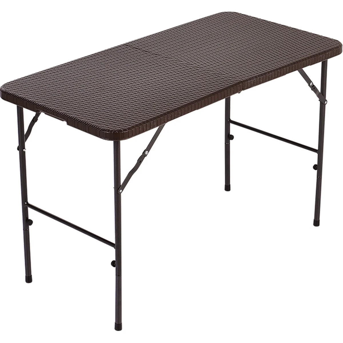 Foldable Beer Dining Table Garden Camping Rattan Effect - Brown / 60cm – image 15