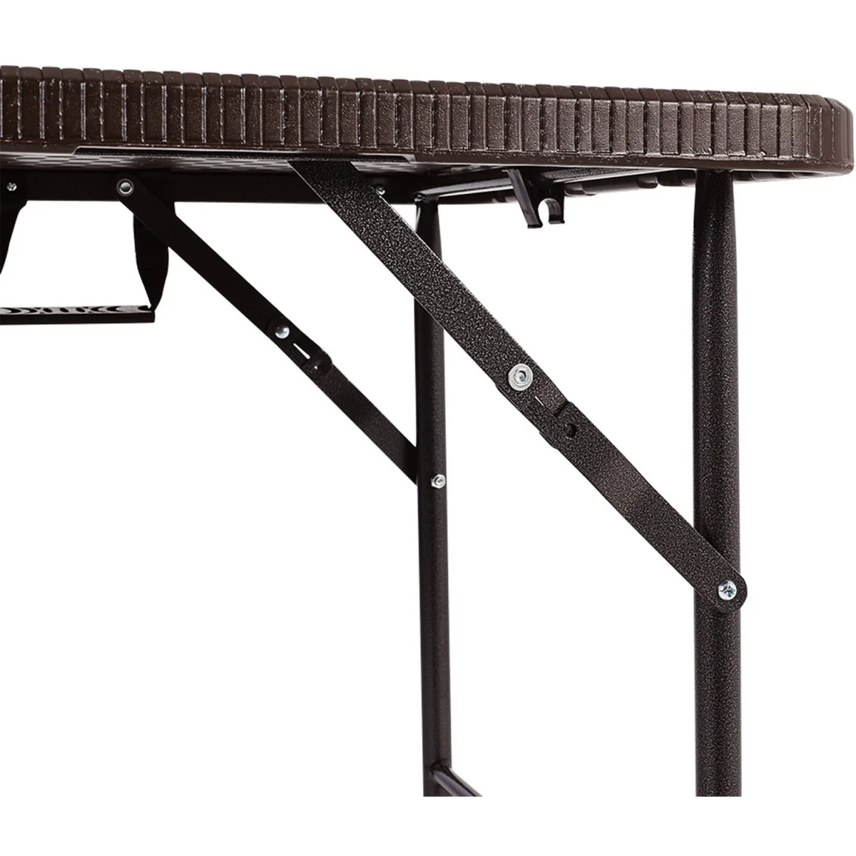 Foldable Beer Dining Table Garden Camping Rattan Effect - Brown / 60cm – image 17