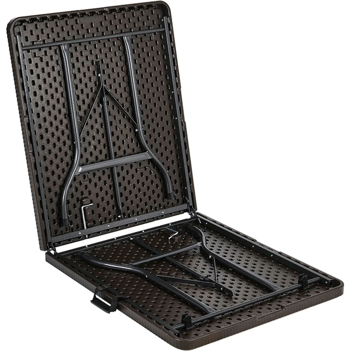 Foldable Beer Dining Table Garden Camping Rattan Effect - Brown / 60cm – image 7