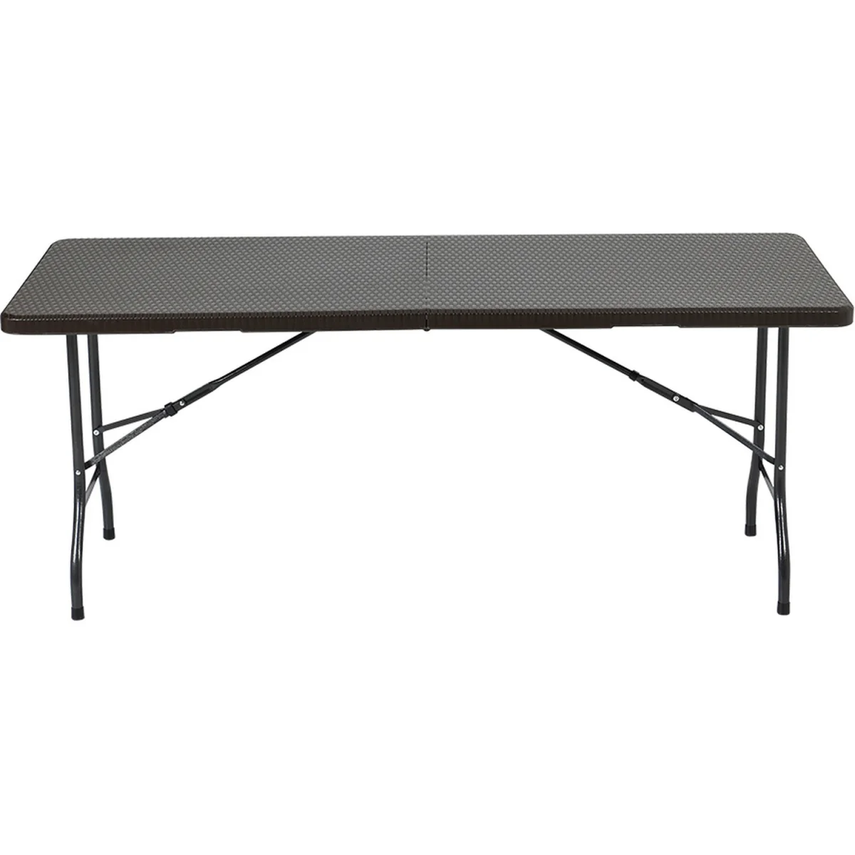 Foldable Beer Dining Table Garden Camping Rattan Effect - Brown / 60cm – image 8