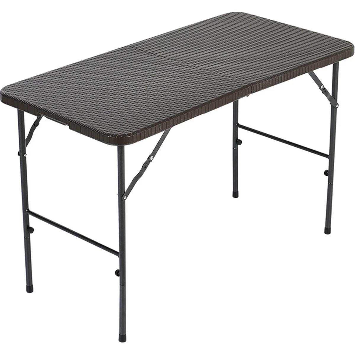 Foldable Beer Dining Table Garden Camping Rattan Effect - Brown / 60cm – image 10