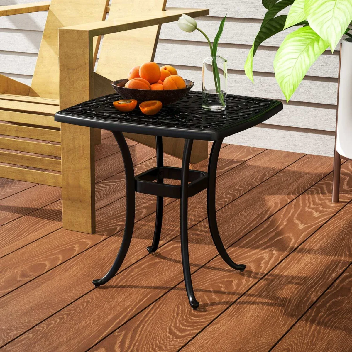 Suro Cast Aluminium Outdoor Side Table, Black, 54cm. – image 9