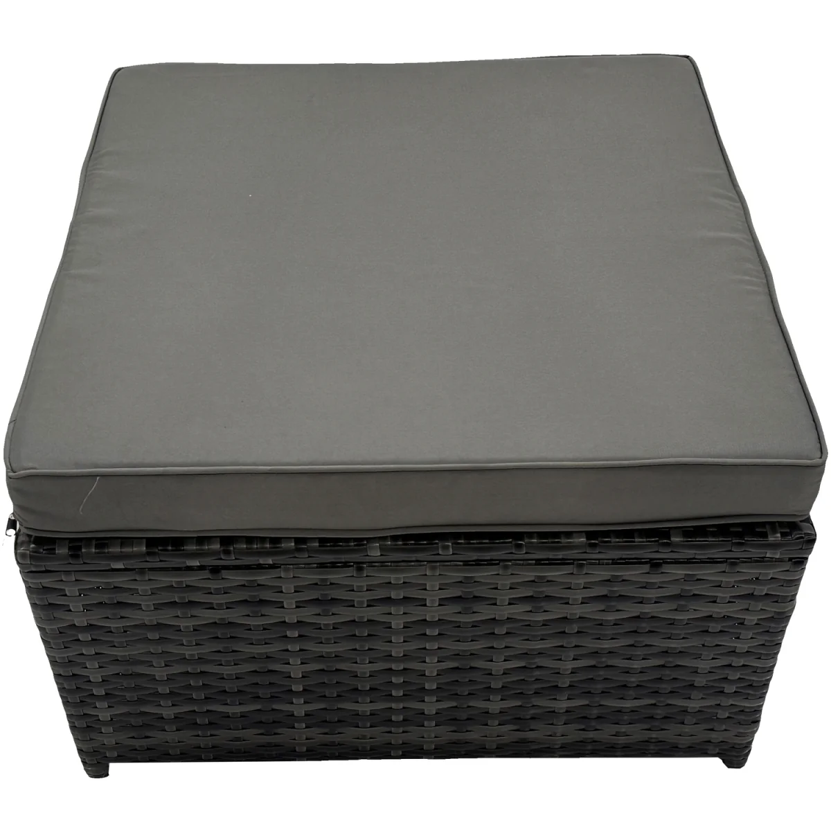 Fimous PE Rattan Garden Furniture Set - 6 Seats, Tempered Glass Coffee Table, Dark Grey Mixed. - Dark Grey Mixed rattan with dark grey fabric – image 5