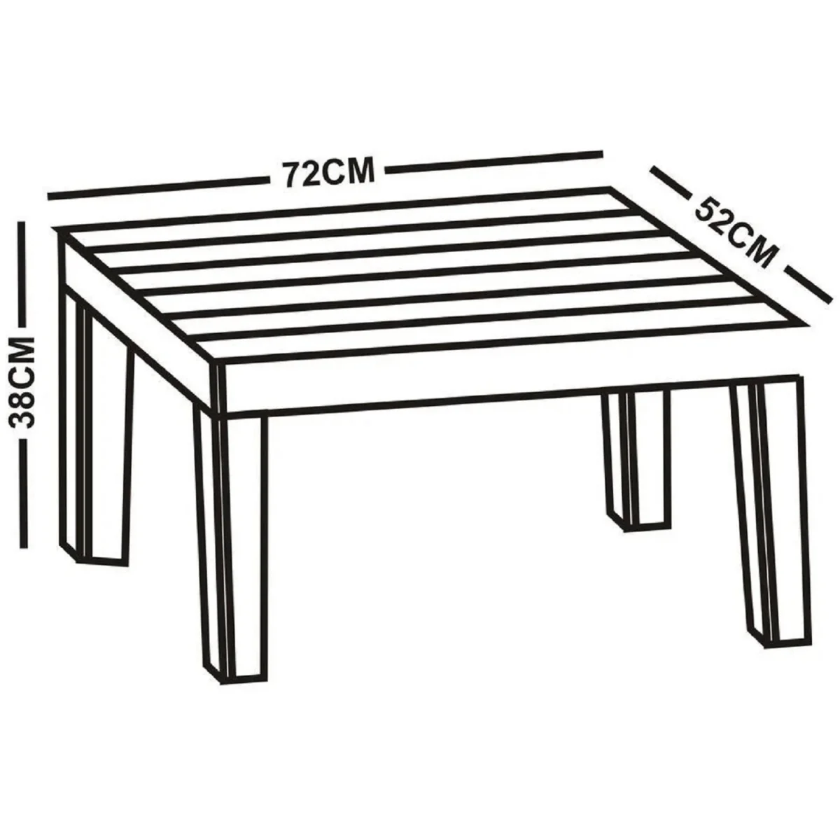 Black Rattan Effect Garden Side Table - Black – image 2