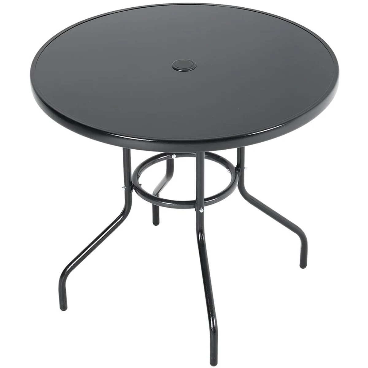 Breeins Outdoor Tempered Glass Garden Table Set with 2 Rattan Chairs - Black – image 2