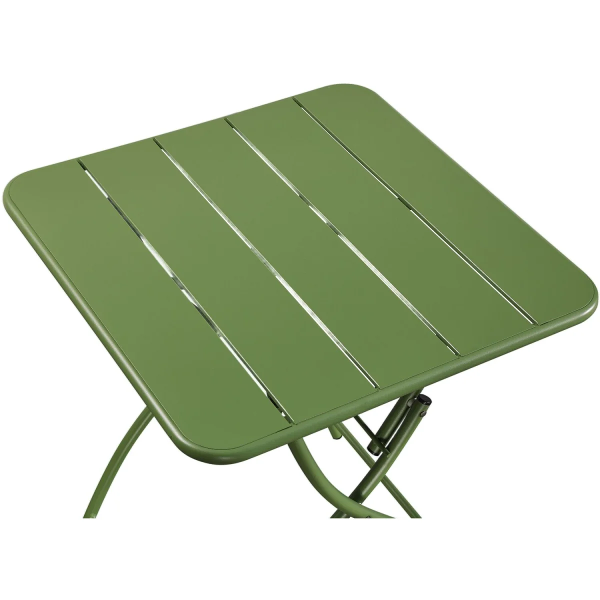 Square Metal Garden Bistro Folding Table - Moss Green – image 4