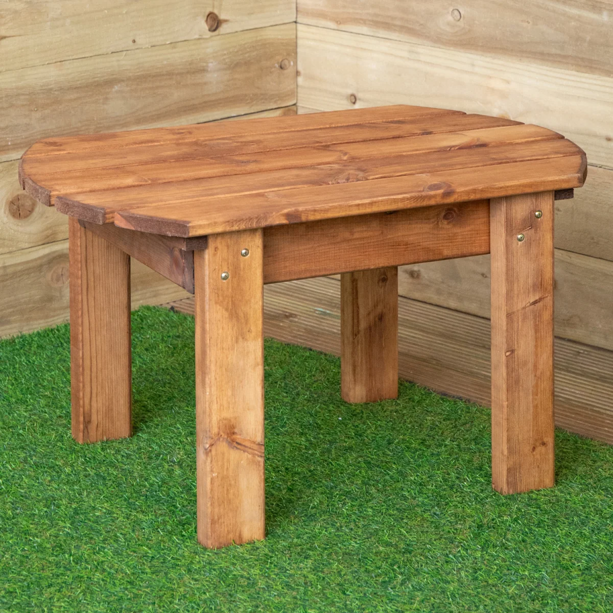 4 Seater Chunky Wooden Garden Furniture Set with Coffee Table - Brown – image 2
