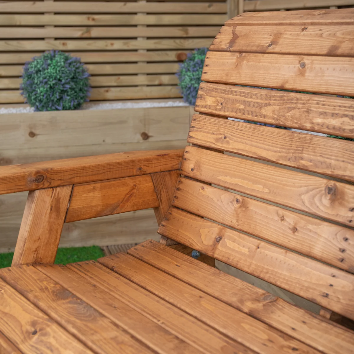4 Seater Chunky Wooden Garden Furniture Set with Coffee Table - Brown – image 6